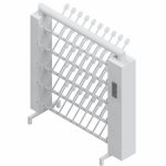 Beidseitig nutzbarer Edelstahl-Trockner mit zahlreichen Trocknungsdüsen und seitlicher Steuereinheit