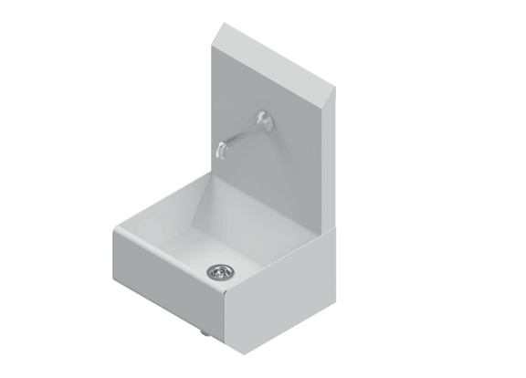 Stainless steel hand wash basin HWB with one washing station from Heim EDT