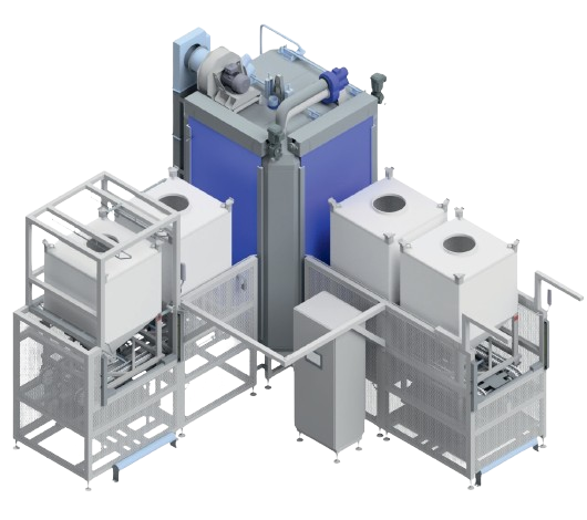 Containerwaschanlage transparent zum Waschen von IBC-Containern