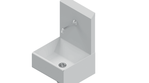 Edelstahl-Handwaschbecken HWB zur Wandmontage mit Rückwand von Heim EDT